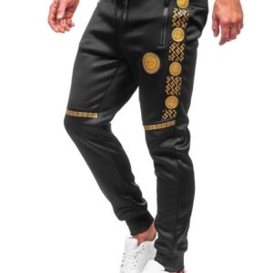 Black Cargo Stripe Sweatpants Joggers
