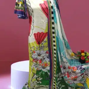 Digital Print Cotton Three Piece