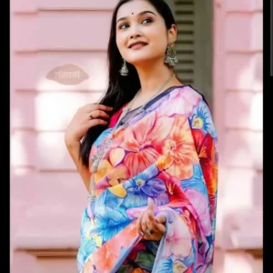 Digital Print sharee with blause pcs